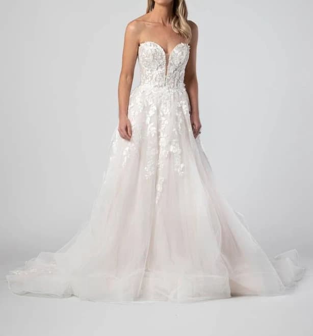Kennedy Blue Dallas Strapless A-Line Lace Wedding Dress