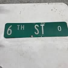 Authentic Texas Street Sign 6th St Street Two Sided Metal 6x24” Older Sign