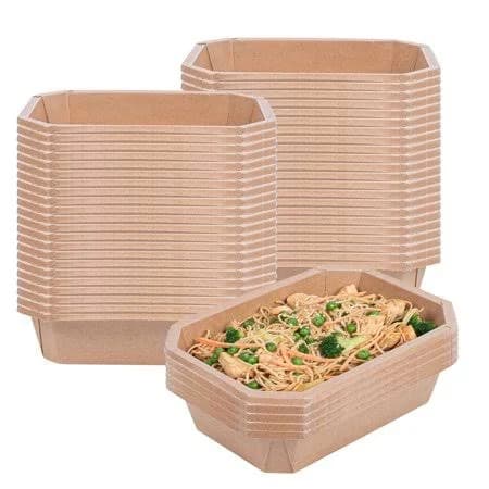 Sustain 22 oz Octagonal Kraft Paper Take Out Container