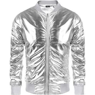 COOFANDY Men's 70s Disco Party Varsity Jacket