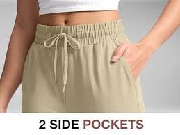Soothfeel Women's Capri Pants Loose High Waisted Wide Leg Lightweight Travel Hiking Pants for Women Casual Summer with Pocket Black S at Amazon Women's Clothing store