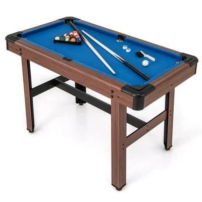Costway 48" Pool Table with Full Set of Balls, 2 Cue Sticks, and 2 Chalks