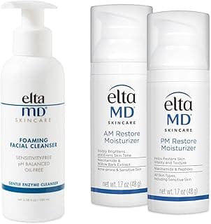 AM & PM Moisturizer Facial Kit with Daily Foaming Facial Cleanser, Gentle for Sensitive Skin