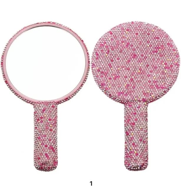 Handheld Mirror Rhinestone Mirror Vanity Mirror Multifunctional Mirror Outdoor Mirror