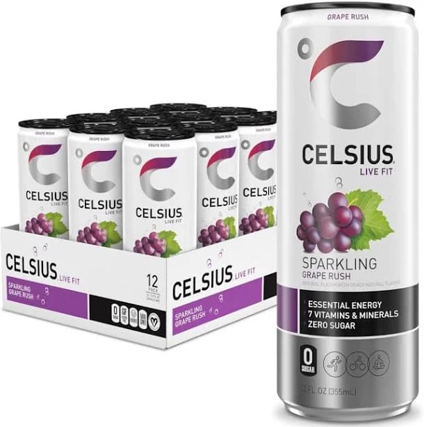 Celsius Sparkling Grape Rush Functional Essential Energy Drink