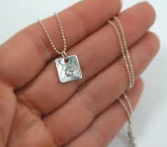 Sterling Silver Initial Necklace - Square Hammered Pendant - Unique Gift , Personalized Gift, Birthday Gift Ideas - Etsy Australia