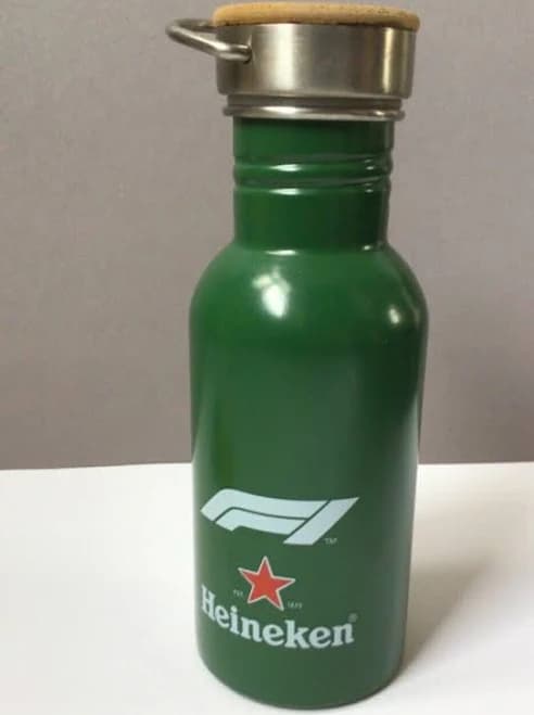 HEINEKEN beer metal flask bottle green design star logo car racing item