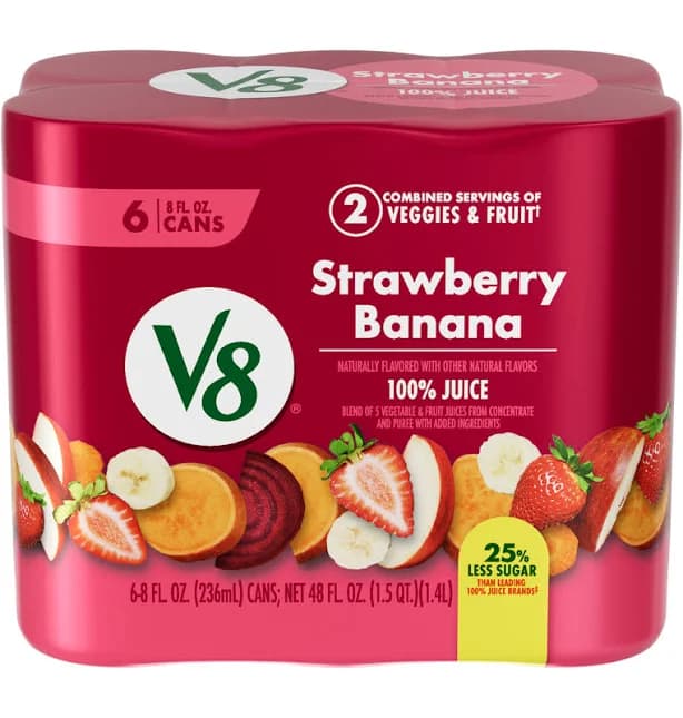 V8 Strawberry Banana 100% Fruit and Vegetable Juice