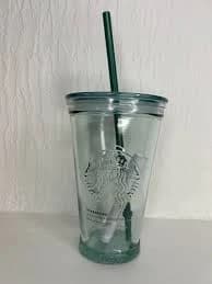 Starbucks Recycled Glass Tumbler with Straw – 16oz (Eco-Friendly Cold Cup)