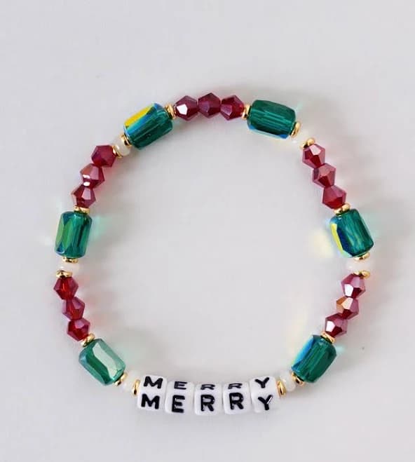 Personalized Glass and Gold Bead Bracelet
