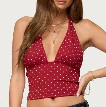 Edikted Women's Blaire Polka Dot Halter Top
