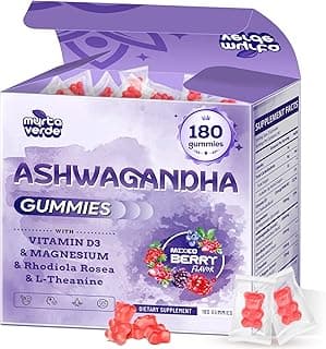 3000mg Ashwagandha Gummies for Women & Men, 180 Count | Extra Strength Ashwagandha Supplement for Stress, Relaxation & Immune Support | Magnesium, Rhodiola, L-Theanine, D3 | Sugar Free Mixed Berry
