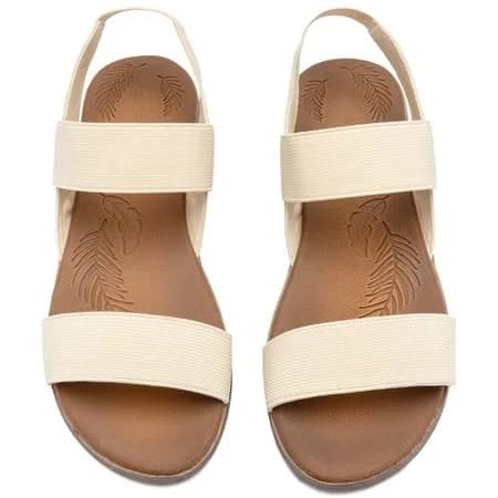 Women's Casual Adjustable Elastic Strappy Flat Slide Sandals
