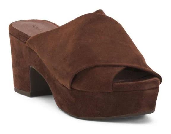 Suede Georgette Heeled Mules