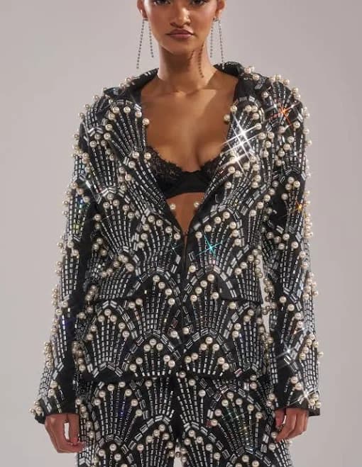 Akira Times Square Embellished Blazer