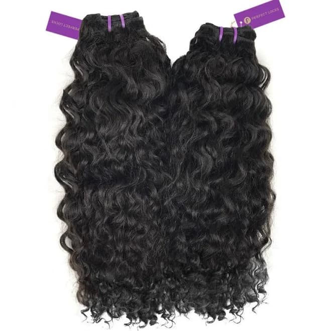 perfect locks Curly Virgin Machine Weft Bundle Deal Natural Black