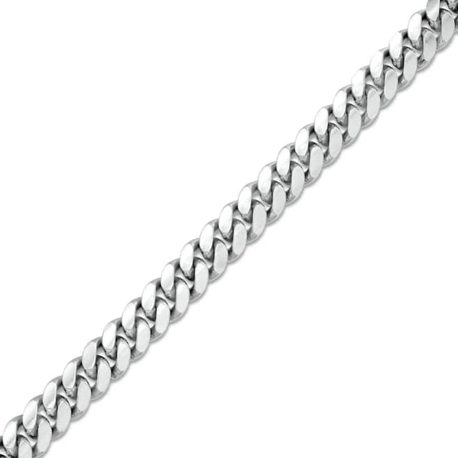 Zales Sterling Silver Cuban Curb Chain Bracelet, 7.2mm