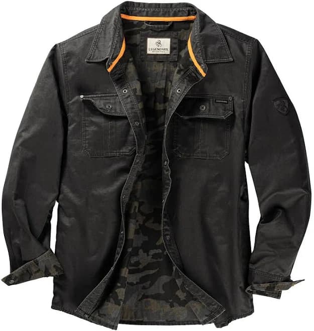 Legendary Whitetails Men's Journeyman Flannel Lined Shirt Jacket Water Resistant Waxed Cotton