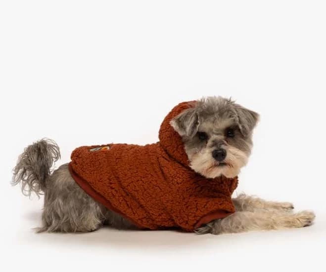 Mother Hubbards Co. Rust Sherpa Dog Hoodie