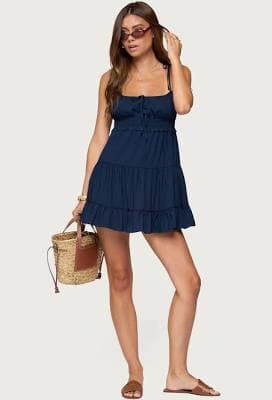 Sontana Ruched Tiered Mini Dress