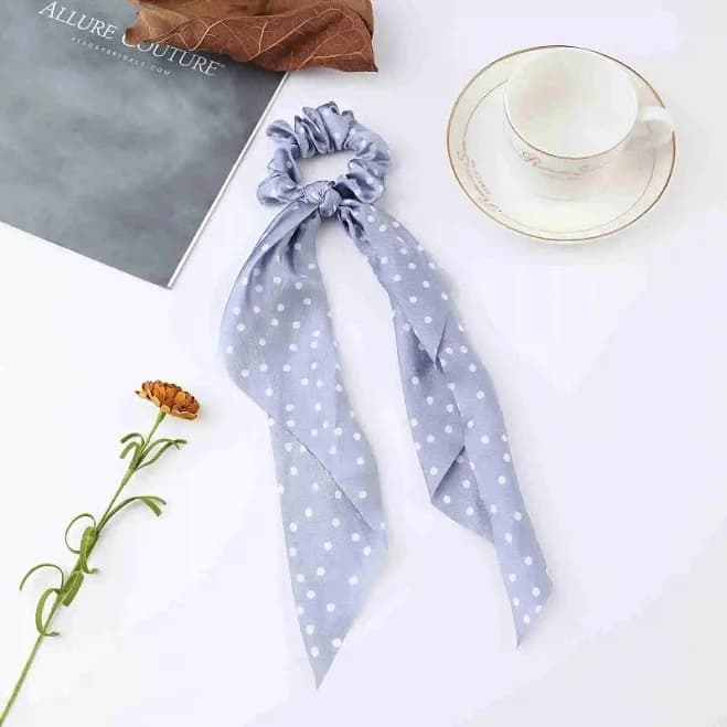 Silkara Polka Dot Scrunchie Scarf