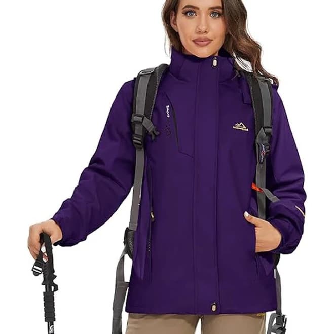 Women's 3-in-1 Waterproof Windproof Fleece Ski Jacket