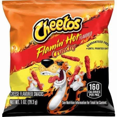 Cheetos Crunchy Flamin' Hot Cheese Flavored Snack Chips, 1 Ounce Bag pack of 1, Size: Medium