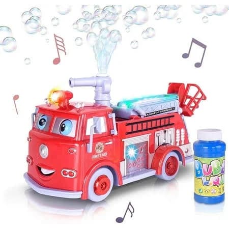 Artcreativity Bubble Blowing Fire Engine Toy Truck
