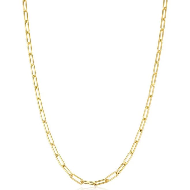 Womens Minimalist Chain - 14k Gold Filled Paperclip Necklace, Link Jewelry