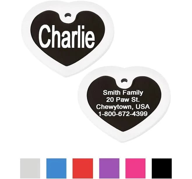 GoTags Personalized Anodized Aluminum Heart ID Tag