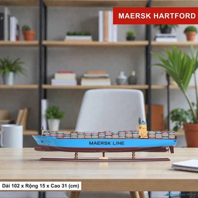 Maersk Hartford Container Ship Model (40′′) - Art Decor Fengshui Gift