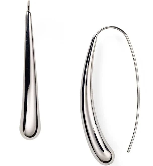 Sterling Silver Long Teardrop Earrings
