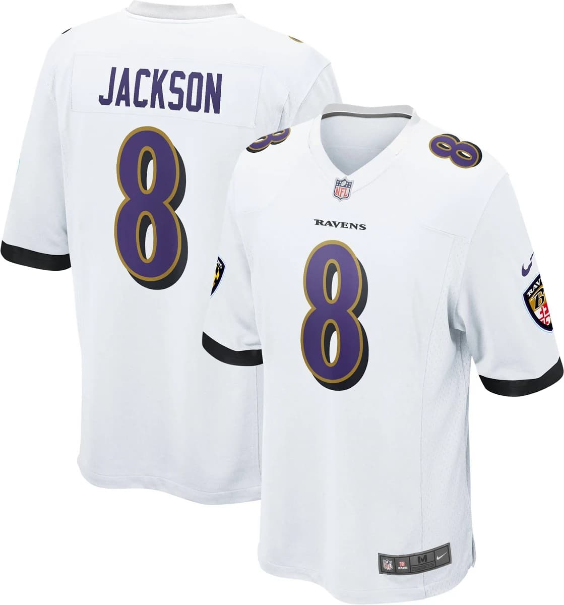 Men's Nike Lamar Jackson White Baltimore Ravens Player Game Jersey