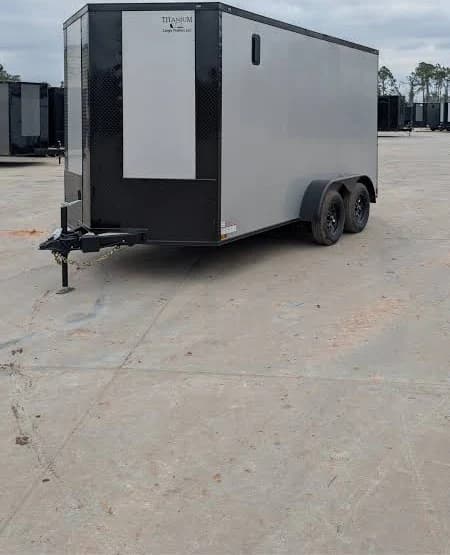 7x14 Titanium Silver Frost Blackout Enclosed Cargo Trailer