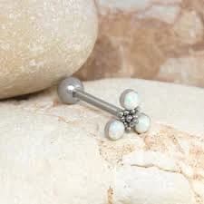 Tongue Jewelry Surgical Steel - Externally Threaded Tongue Barbell - Tongue Ring - Screw Ball Back Tongue Piercing - Tongue Barbell Ring