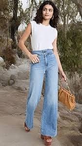 ASKK NY Women's Brighton Wide Leg Jeans, Keel Over, 23 at Amazon Women's Jeans store