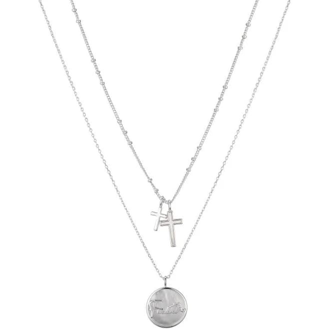 Believe by Brilliance 14Kt Gold Flash Plated Mother of Pearl Faith & Cross