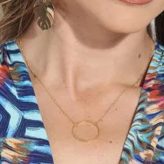 Dainty Circle Gold Plated Necklace