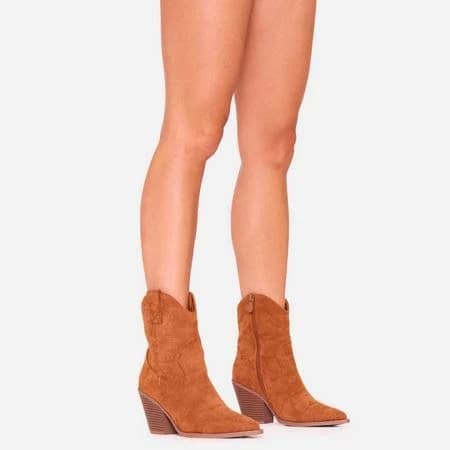 Toni Block Heel Pointed Toe Western Cowboy Boots