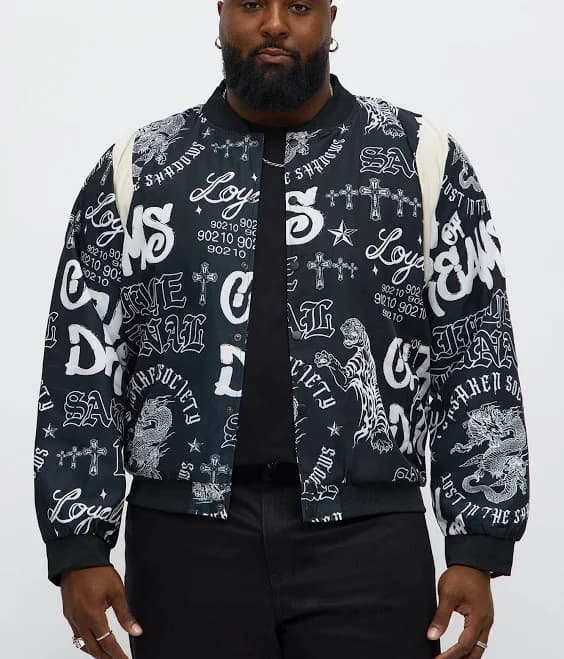 Fashion Nova Men's City of Dreams Bomber Jacket