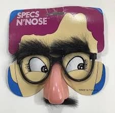 Vintage NOS Specs N' Nose Costume Novelty Joke Glasses Mustache Eyebrow Disguise