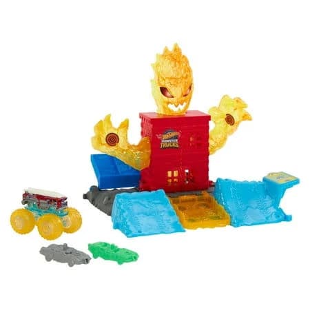 Hot Wheels Monster Trucks Power Smashers 5- Alarm Torch Tower Takedown Playset