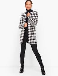 Buffalo Check Plaid Sweater Jacket | Talbots