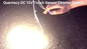 Quentacy DC12V LED Dimmer Touch Sensor Blue Ring Button ON/Off Stepless Dimming Switch for LED Strip Dimmable Light with 5.5x2.1mm DC Connector - Amazon.com