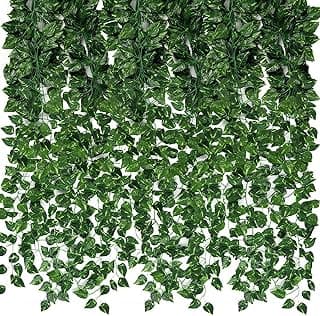 CEWOR Fake Vines for Room Decor 24 Pack 168ft Artificial Ivy Greenery Garland for Bedroom Wall Decor, Hanging Green Leaves for Party Wedding Christmas Decoration