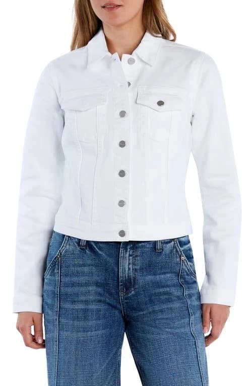 Hint of Blu Women's Sleek Stretch Denim Trucker Jacket