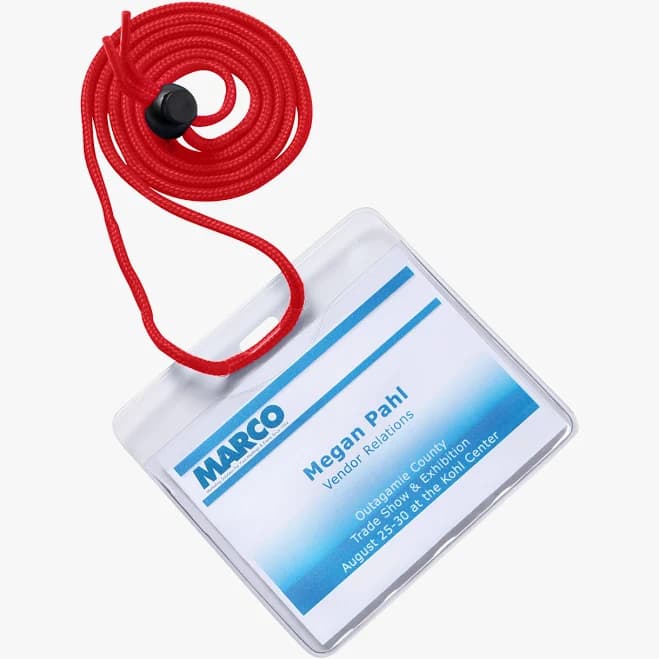 Vinyl Badge Holder with Adjustable Neck Cord