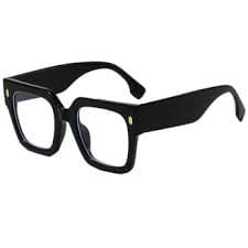 Square Thick Frame Glasses for Women Men Fashion Blue Light Glasses Trendy Chic Computer Eyeglasses (Tortoise) - Walmart.com