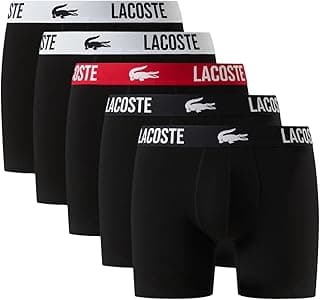 Men's Cotton Stretch Croc Boxer Briefs, 5-pack (Amazon Exclusives), Black/Black/Red/White, Medium