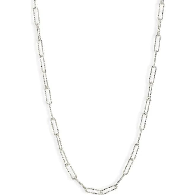 Nordstrom 14K Gold Plated Demi Fine Faceted Paper Clip Chain Necklace